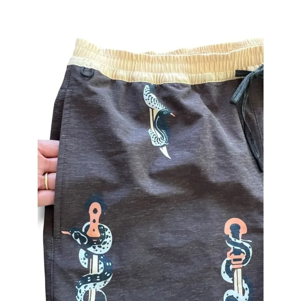 NWT! Roark Shorey Snake and Dagger Boardshorts Board Shorts Size Large